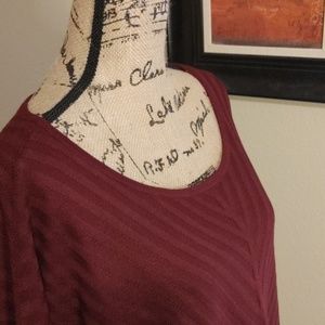 Burgundy v-stripped sweater